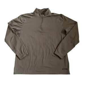 XGO Long Sleeve Mid Weight Brown Base Layer 1/4 Zip Marines Mens Size XL